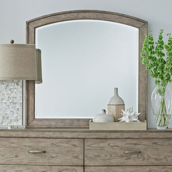Liberty Furniture Avalon Burnished Beige Arched 1-Inch Beveled Edge Mirror