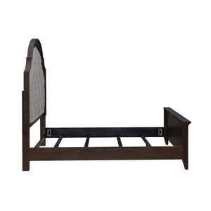 Liberty Furniture Paradise Valley Saddle Brown Queen Upholstered Bed with Bead Molding
