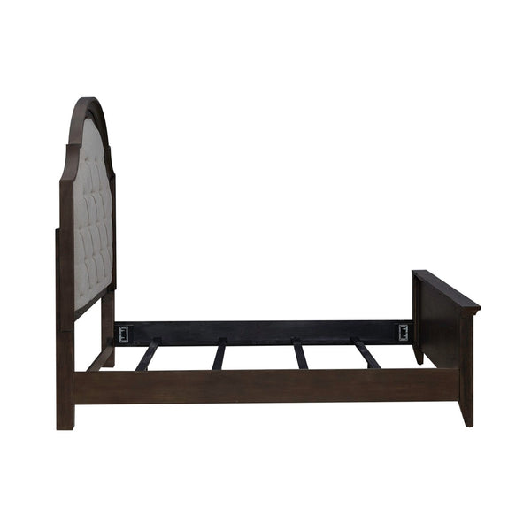 Liberty Furniture Paradise Valley Saddle Brown Queen Upholstered Bed with Bead Molding