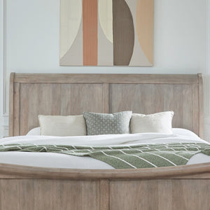 Liberty Furniture Rustic Traditions Saddle Tan Classic Louis Philippe Queen Sleigh Headboard