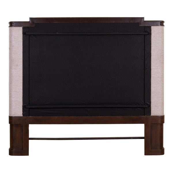 Liberty Furniture Provence Park Chateau Brown Queen Button Tufted Upholstered Shelter Headboard