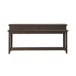 Liberty Furniture Paradise Valley Saddle Brown Console Bar Table with Built-In Charging Station