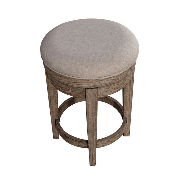 Liberty Furniture City Scape Burnished Beige Upholstered Swivel Console Stool
