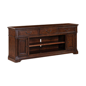 Liberty Furniture Fireplace TV 84-Inch Console with Antique Brass Bail & Knob Hardware