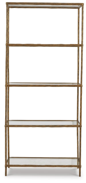 Ryandale Bookcase Antique Brass Finish