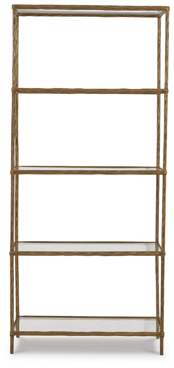 Ryandale Bookcase Antique Brass Finish