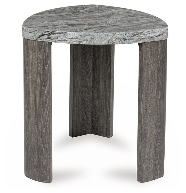 Surmour Triangle End Table Gray/Brown