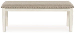 Robbinsdale 48-Inch Upholstered Dining Bench Antique White
