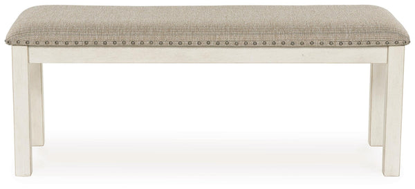 Robbinsdale 48-Inch Upholstered Dining Bench Antique White
