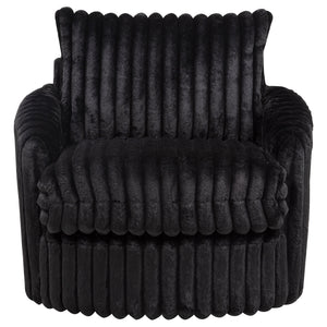 Coaster Sarco Corduroy Upholstered Swivel Accent Arm Chair Black
