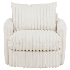 Coaster Sarco Corduroy Upholstered Swivel Accent Arm Chair Ivory