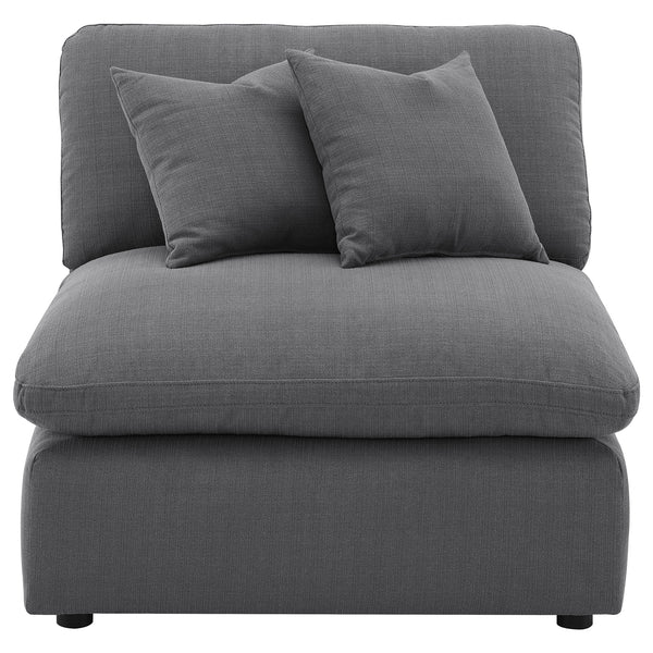Coaster Hobson Upholstered Armless Chair Charcoal