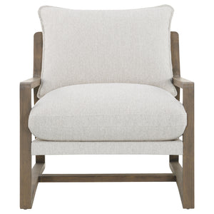Coaster Geneva Boucle Upholstered Wood Arm Accent Chair Sand