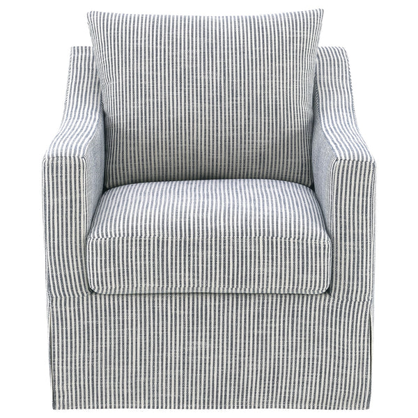 Coaster Winter Upholstered Sloped Arm Accent Swivel Chair Grey