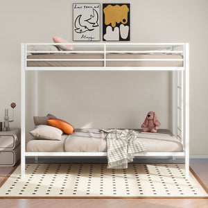 Coaster Alevera Metal Twin Over Twin Bunk Bed With Ladder White