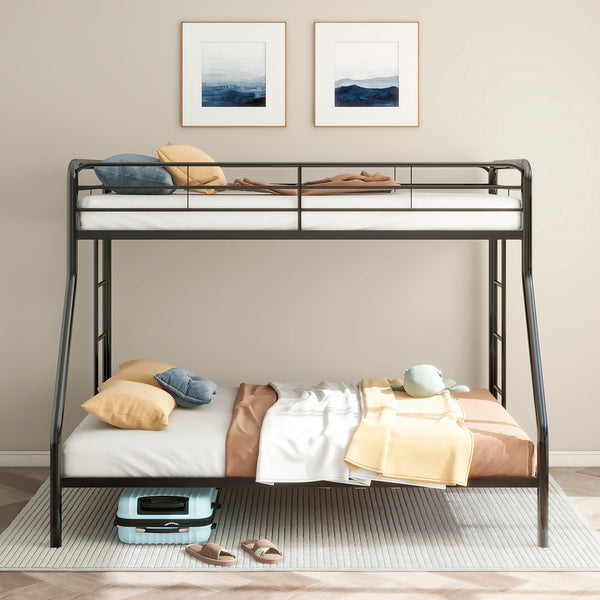 Coaster Carson Metal Twin Over Full Bunk Bed Glossy Black