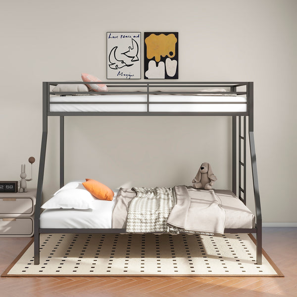 Coaster Alevera Metal Twin Over Full Bunk Bed With Ladder Black