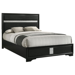 Coaster Miranda 54-Inch Upholstered California King Panel Bed Black