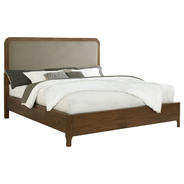 Coaster Maderia 57-Inch Upholstered California King Panel Bed Walnut