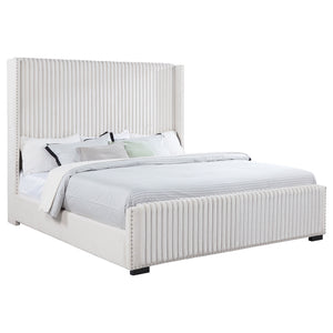 Coaster Natasha 65-Inch Upholstered California King Bed Cream