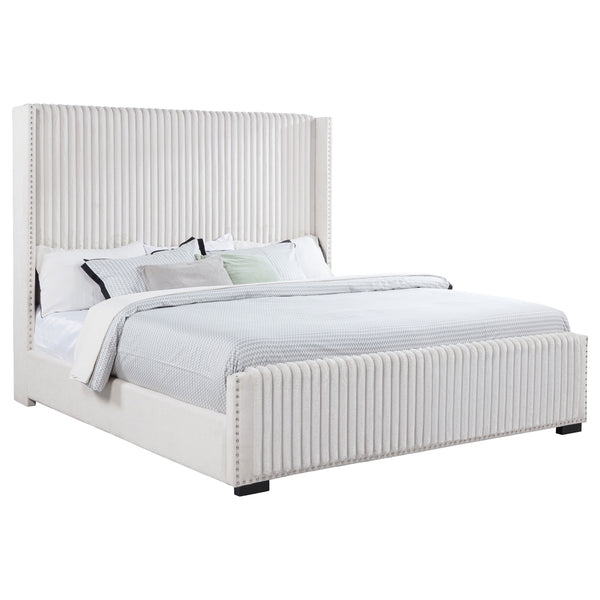 Coaster Natasha 65-Inch Upholstered California King Bed Cream