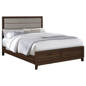 Coaster Welsley 50-Inch Upholstered California King Bed Walnut