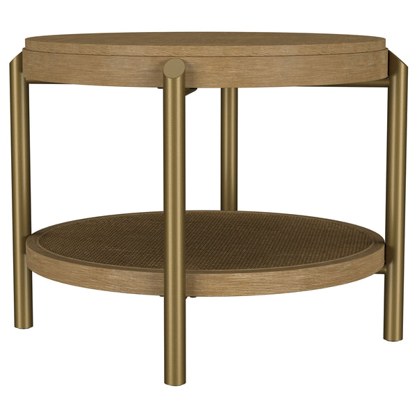 Coaster Arini 2-Piece Round Coffee & End Table Set Sand Wash