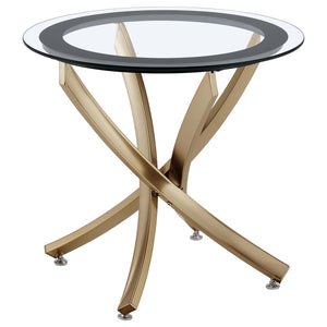 Coaster Brooke 3-Piece Round Coffee & End Table Set Rose Brass