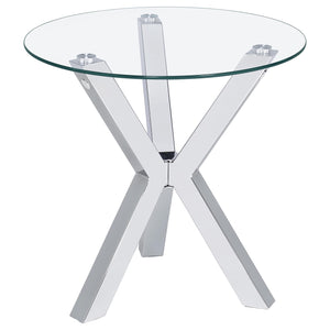 Coaster Kenzie 3-Piece Round Coffee & End Table Set Chrome