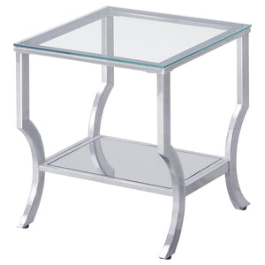 Coaster Saide 3-Piece Glass Top Coffee & End Table Set Chrome