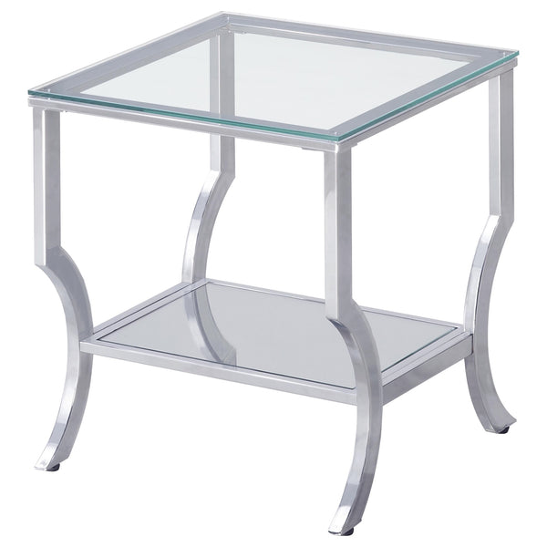 Coaster Saide 3-Piece Glass Top Coffee & End Table Set Chrome