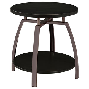 Coaster Dacre 2-Piece Round Coffee & End Table Set Dark Charcoal