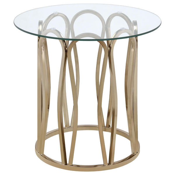 Coaster Monett 3-Piece Coffee & End Table Set Chocolate Chrome