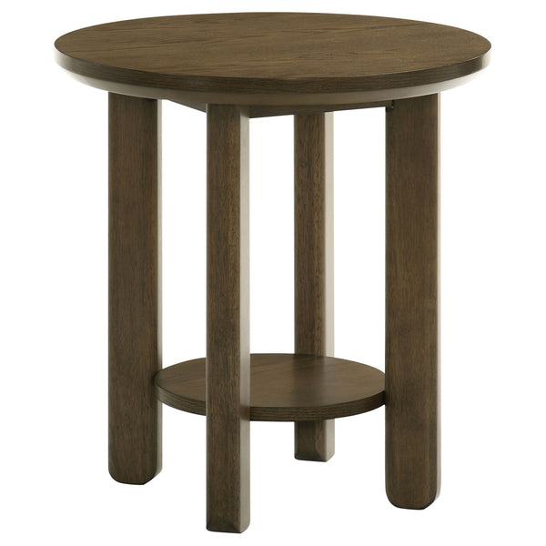 Coaster Ottowa 2-Piece Round Wood Coffee Table Set Brown