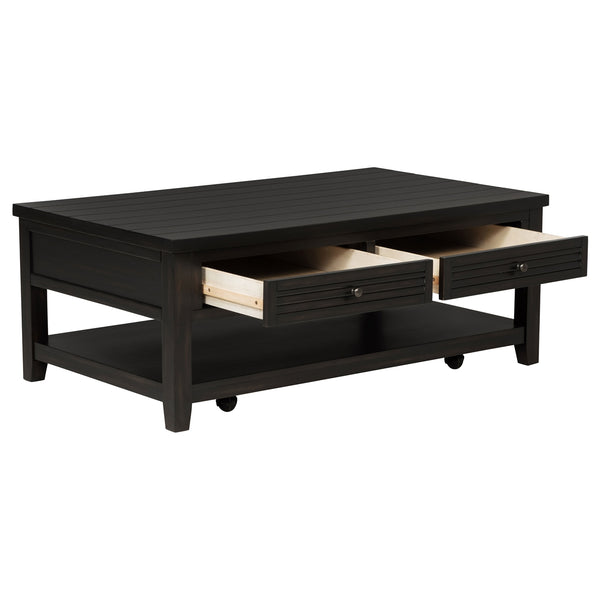Coaster Concord 2-Drawer Rectangular Coffee Table Distressed Java