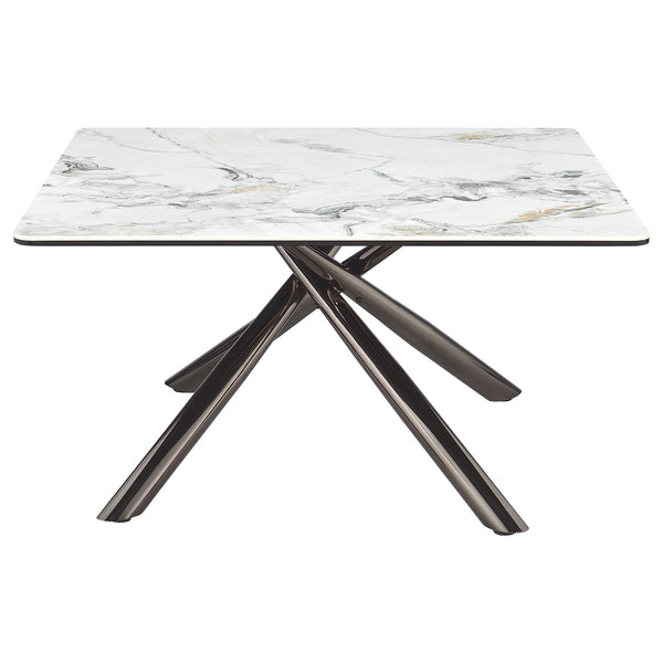 Coaster Carvell Square Sintered Stone Top Coffee Table Mirage White