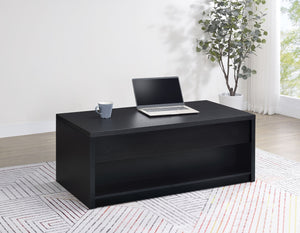 Coaster Knapp Lift Top Cocktail Coffee Table With Dual Drawers Black