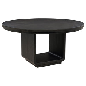 Coaster Leandro 7-Piece Round Dining Table Set Burnished Black