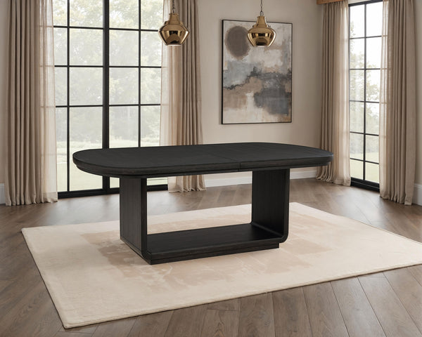 Coaster Leandro 78-Inch Extension Dining Room Table Burnished Black