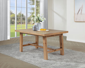 Coaster Middleton 76-Inch Extension Leaf Dining Table Natural Brown