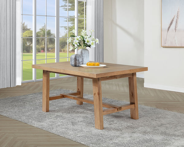 Coaster Middleton 76-Inch Extension Leaf Dining Table Natural Brown
