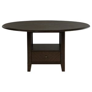 Coaster Twyla 60-Inch Round Dining Table With Drawer Dark Cocoa