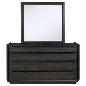 Coaster Leandro 8-Drawer Bedroom Dresser With Mirror Burnished Black
