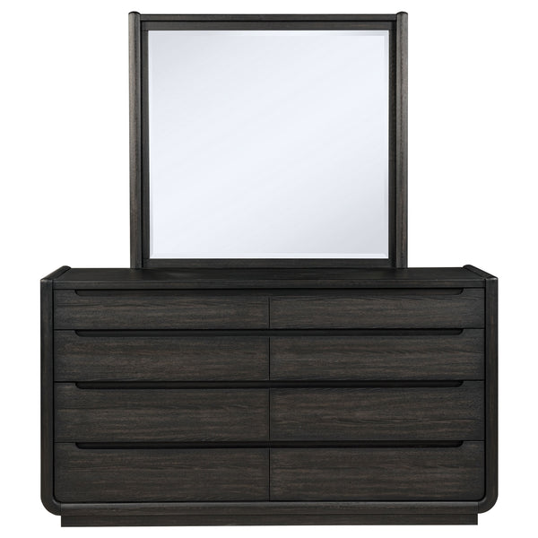 Coaster Leandro 8-Drawer Bedroom Dresser With Mirror Burnished Black