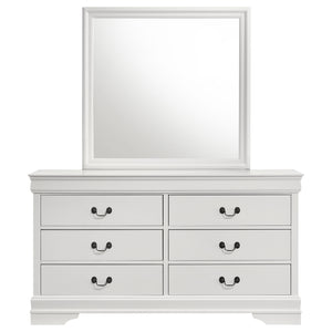 Coaster Louis Philippe 6-Drawer Dresser & Mirror White