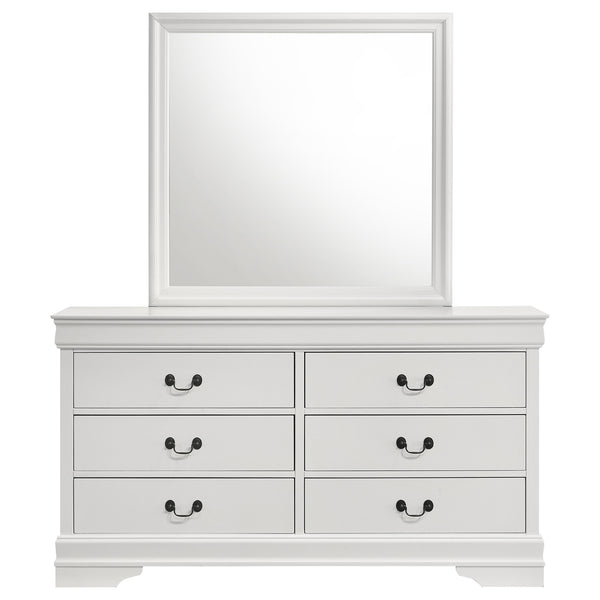 Coaster Louis Philippe 6-Drawer Dresser & Mirror White