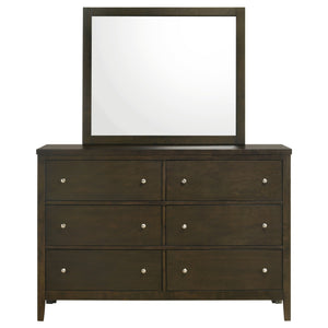 Coaster Wilkes 6-Drawer Dresser & Mirror Dark Cocoa