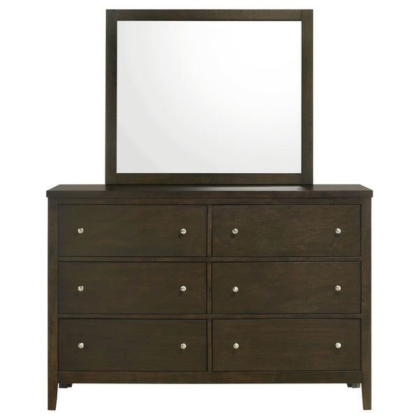 Coaster Wilkes 6-Drawer Dresser & Mirror Dark Cocoa