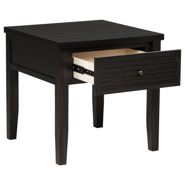 Coaster Concord 1-Drawer Square End Table Distressed Java