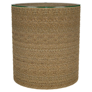 Coaster Halden Round Woven Seagrass Accent Side Table Light Brown